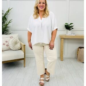 Judy Blue HW Garment Dyed Crop Wide Leg Jeans 18W NWT